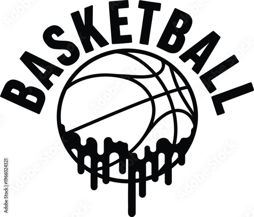 Basketball logo with graffiti effect