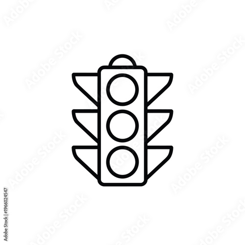 Simple line drawing of a traffic light with three circular signals