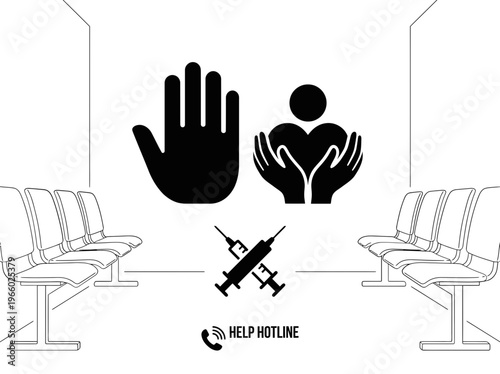 Healthcare student refusing pills in youth wellness campaign