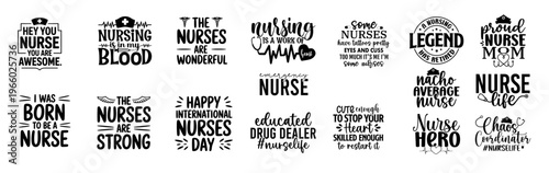 A collection of typographic designs celebrating nursing professionals