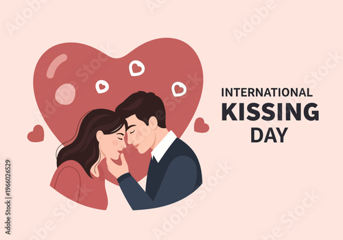 International kissing day romantic illustration