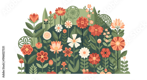 A vibrant floral illustration adds a touch of spring and freshness. Perfect for website backgrounds, social media graphics, or decorative elements nee