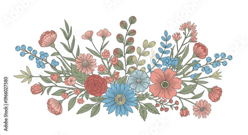 A delicate floral illustration evokes feelings of freshness and growth. Ideal for springtime branding, website backgrounds, or adding a gentle touch t