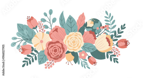 A delicate floral arrangement provides a soft and inviting background. Ideal for website headers, blog posts, or adding a touch of nature to design pr