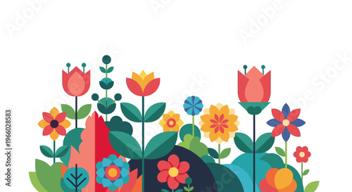 A vibrant and cheerful floral illustration. Perfect for springtime designs, blog posts, or adding a touch of color to website graphics and marketing m