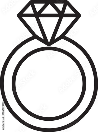 A minimalist line drawing showcases a stunning diamond ring, symbolizing love, commitment, and the promise of a future together.