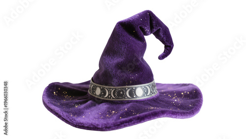 фотографія Witch hat with moon phase band, isolated on transparent background