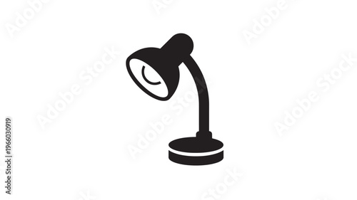Desk lamp icon with a flexible gooseneck arm and round base for study, reading, and office lighting.