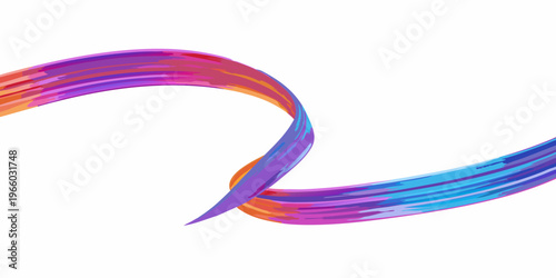 Abstract colorful ribbon flowing in a dynamic sweeping curve