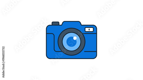 Blue Digital Single Lens Reflex Camera.
