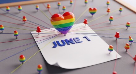 Pride Month Concept with Rainbow Colors.
