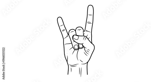 Hand gesture symbolizing rock music and enthusiasm