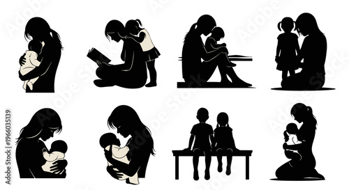 Silhouette collection motherhood moments nurturing family bonds love care