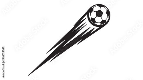 Fast Moving Soccer Ball Speed Trail Silhouette for Sports Action Branding, Motion Graphic, and Athletic Design Use