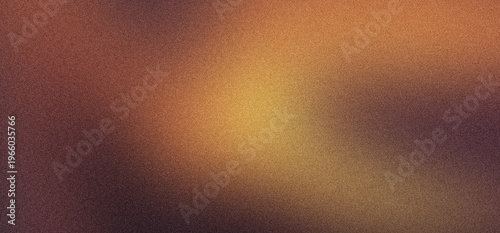 Abstract grainy gradient background with warm amber and brown tones. Soft blurred texture with cinematic film grain effect. Earthy sepia color palette for modern graphic design and web banners.