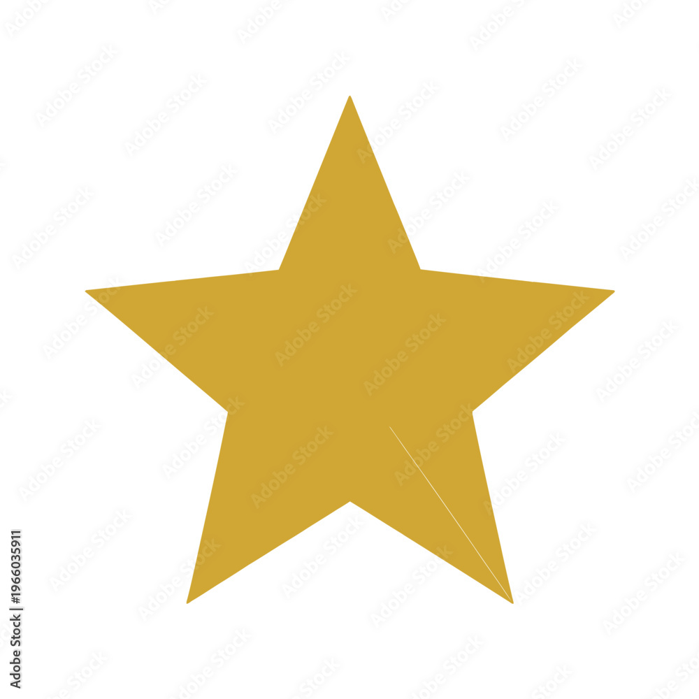 Obraz premium A simple isolated illustration of a golden five pointed star on a plain white background