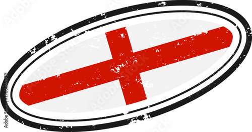 England Flag Distressed Oval