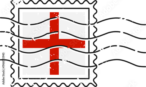 England Flag Postage Stamp Grungy