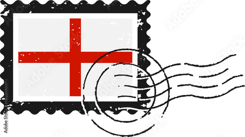 England Stamp Distressed Postmark