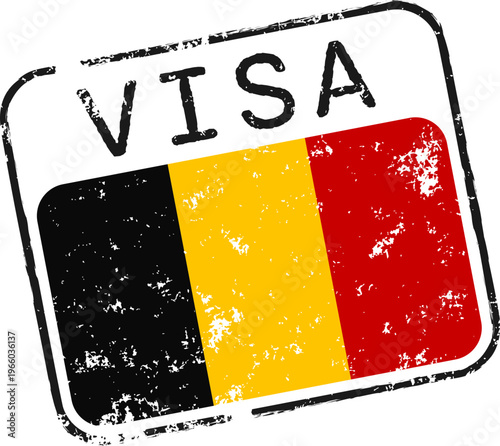 Belgium Visa Stamp Distressed