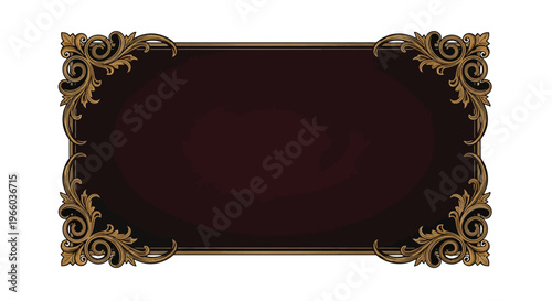 Elegant ornate frame with decorative swirls on dark background