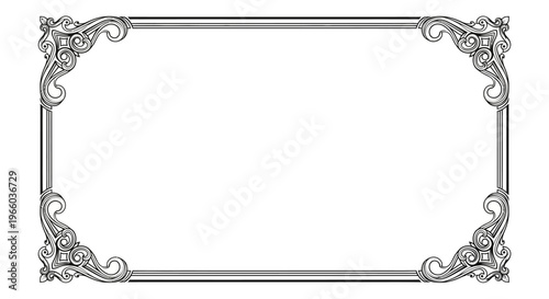 Elegant ornamental border with intricate scroll patterns