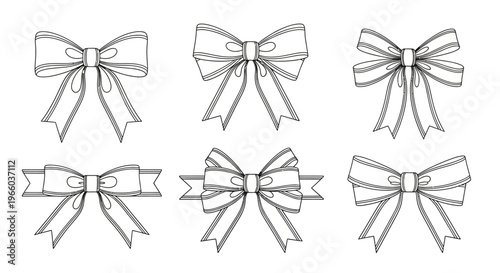 Elegant collection of linear bow designs in black and white