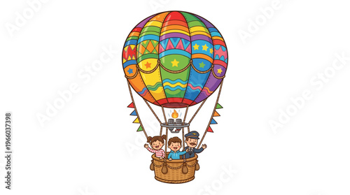 Colorful Hot Air Balloon Ride Adventure.