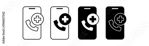 Emergency health app icon rapid response medical assistance urgent care system