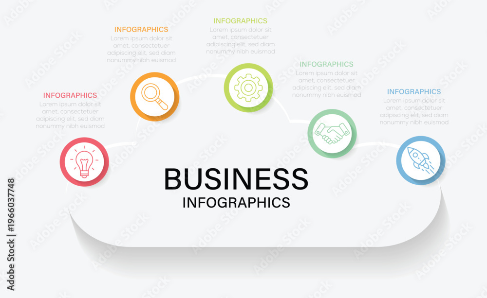 Fototapeta premium Business circle. modern diagram process technology digital marketing data presentation chart Vector. Vector illustration. Eps 10