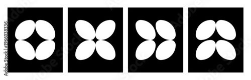 Abstract logo design collection. Minimal graphic elements for visual identity. Geometric shapes in a modern style.