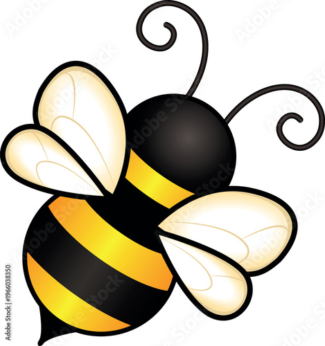 Cute Bee Isolated On White Background