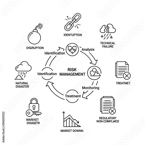 Black and white line graph illustrating monthly sales progression from initial purchases to growth and ultimate success, featuring icons like a shopping cart, cash registers, bar chart, and trophy.