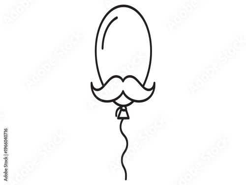 A simple line drawing of a balloon with a mustache