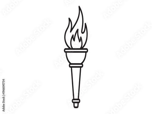Olympic torch icon with flame