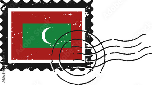 Maldives Flag Grunge Stamp