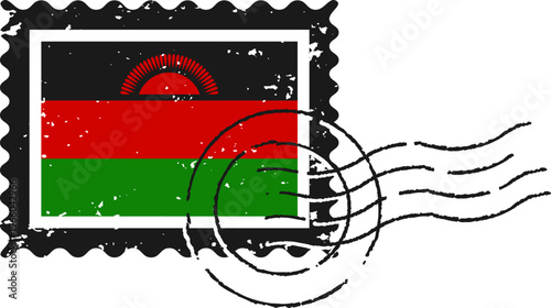 Malawi Flag Stamp Grunge