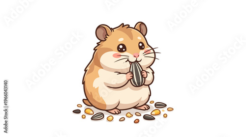 Cute Hamster Holding a Seed.