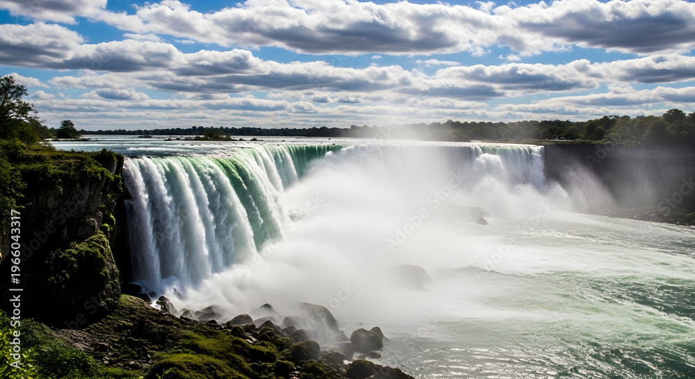 Obraz premium Spectacular niagara falls display a stunning canada day celebration and natural wonder in ontario canada