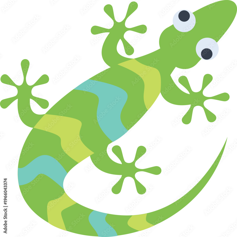 Fototapeta premium Cartoon Character Lizard Isolated on White Background. Vector.