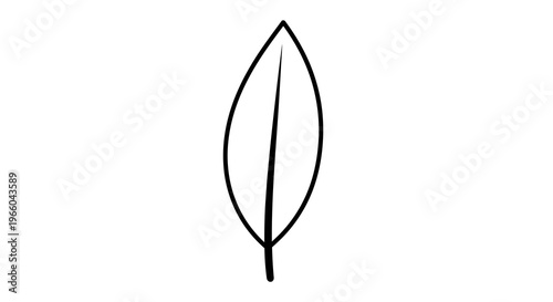 Minimalist leaf outline: modern botanical design for nature projects