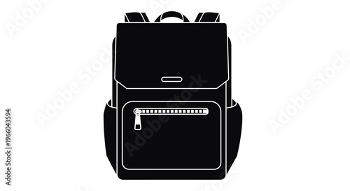 Stylish backpack silhouette with front pocket and zip detailing
