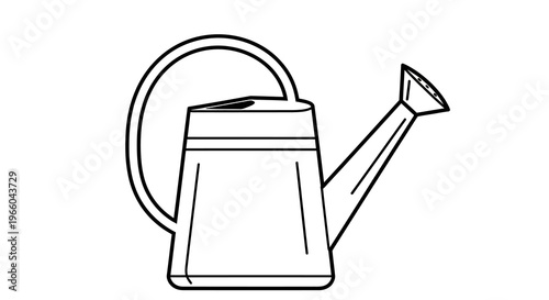 Outline drawing of a watering can for gardening enthusiasts