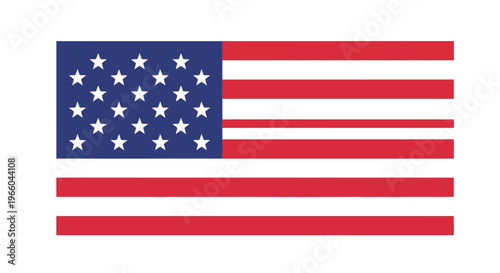 Usa flag with stars and stripes design on white background
