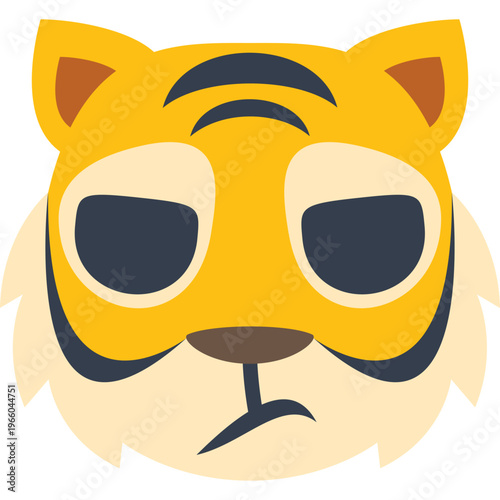 Tiger muzzle, vector illustration. head of a wild cat. stock illustration
