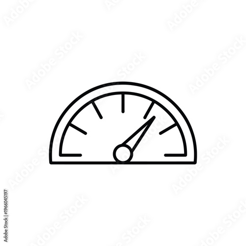 A simple line drawing depicts a gauge with a needle pointing towards a moderate reading