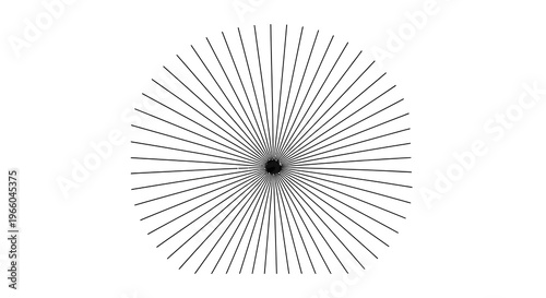 Geometric symmetry radiating lines design on white background