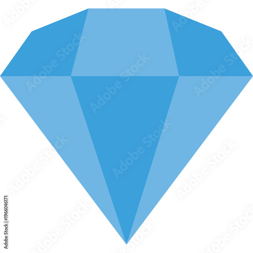 Blue diamond vector icon isolated on white background