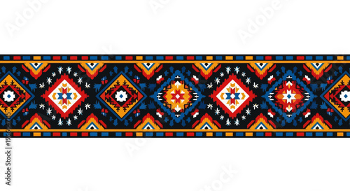 Vibrant geometric pattern inspired by traditional textile art