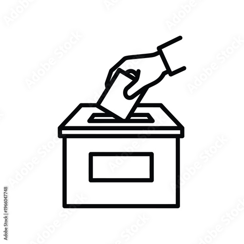Hand putting a paper ballot into a voting box representing democratic elections, civic duty, and political participation